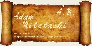 Adam Miletaški vizit kartica